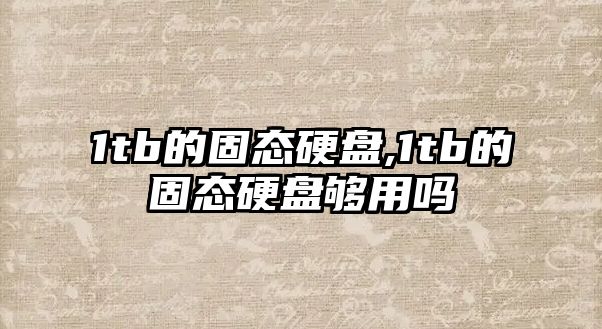 1tb的固態硬盤,1tb的固態硬盤夠用嗎