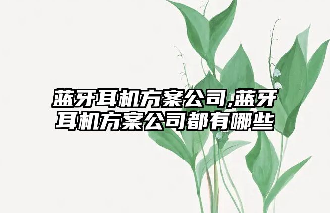 藍牙耳機方案公司,藍牙耳機方案公司都有哪些