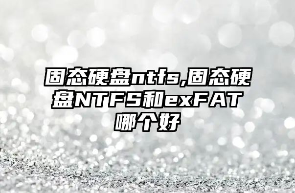 固態硬盤ntfs,固態硬盤NTFS和exFAT哪個好