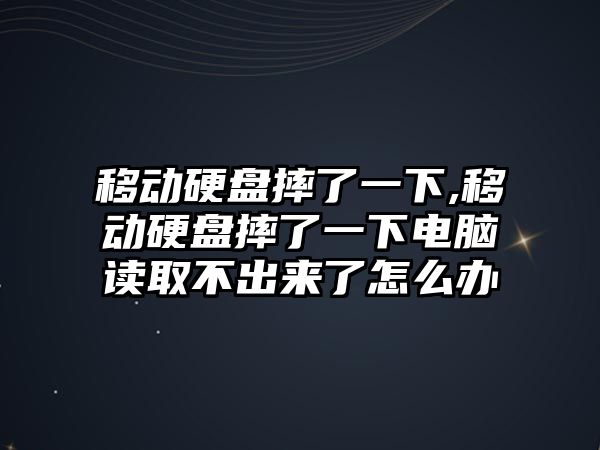 移動硬盤摔了一下,移動硬盤摔了一下電腦讀取不出來了怎么辦