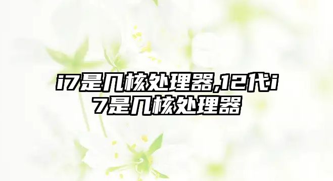 i7是幾核處理器,12代i7是幾核處理器